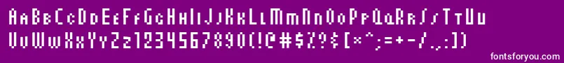 AuxDotbitcCondSmallcaps Font – White Fonts on Purple Background