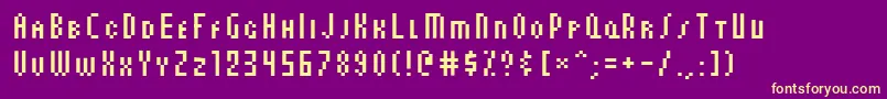 AuxDotbitcCondSmallcaps Font – Yellow Fonts on Purple Background