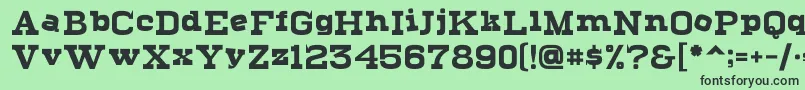 フォントLevityboing – 緑の背景に黒い文字