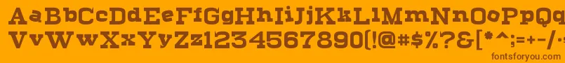 Levityboing Font – Brown Fonts on Orange Background