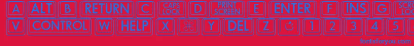 BkcapRegular-fontti – siniset fontit punaisella taustalla