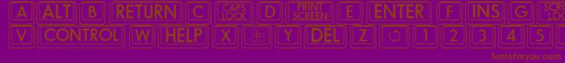 BkcapRegular-fontti – ruskeat fontit violetilla taustalla