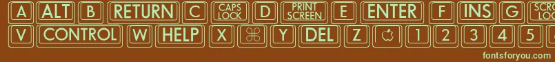 BkcapRegular Font – Green Fonts on Brown Background