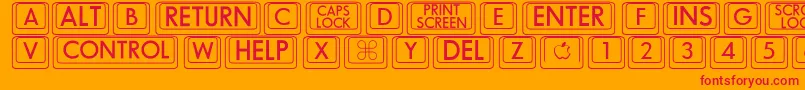 BkcapRegular Font – Red Fonts on Orange Background