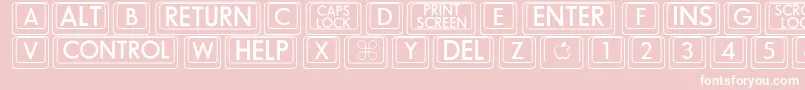BkcapRegular-Schriftart – Weiße Schriften auf rosa Hintergrund