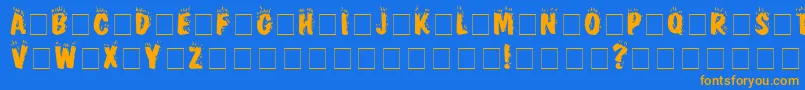 フォントFirebugCapsSsi – オレンジ色の文字が青い背景にあります。