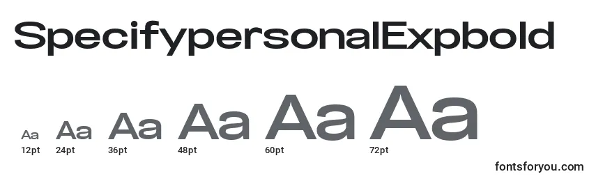 Размеры шрифта SpecifypersonalExpbold