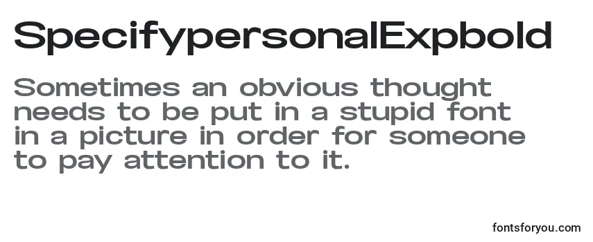 Review of the SpecifypersonalExpbold Font
