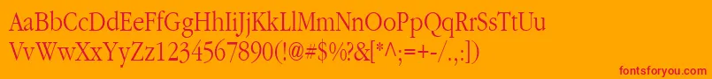 ClassicRussianPlain-Schriftart – Rote Schriften auf orangefarbenem Hintergrund