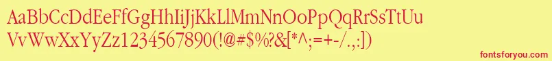 ClassicRussianPlain Font – Red Fonts on Yellow Background