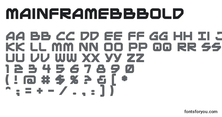 A fonte MainframeBbBold – alfabeto, números, caracteres especiais
