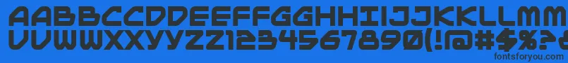 MainframeBbBold-Schriftart – Schwarze Schriften auf blauem Hintergrund
