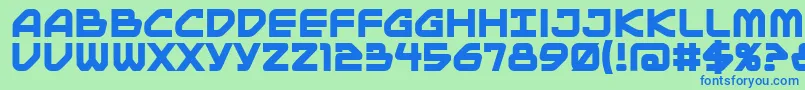 フォントMainframeBbBold – 青い文字は緑の背景です。