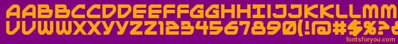 MainframeBbBold Font – Orange Fonts on Purple Background