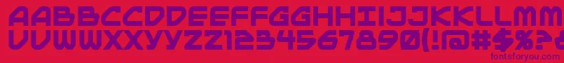 MainframeBbBold-fontti – violetit fontit punaisella taustalla