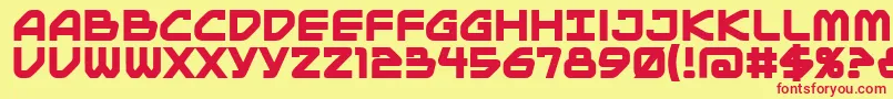 MainframeBbBold Font – Red Fonts on Yellow Background