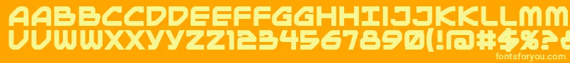 MainframeBbBold Font – Yellow Fonts on Orange Background