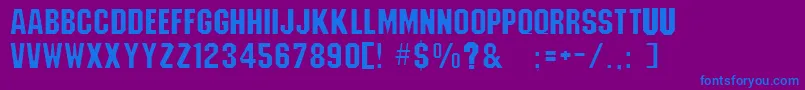 Emlenton Font – Blue Fonts on Purple Background
