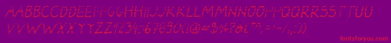 DarbogGradientItalic-Schriftart – Rote Schriften auf violettem Hintergrund