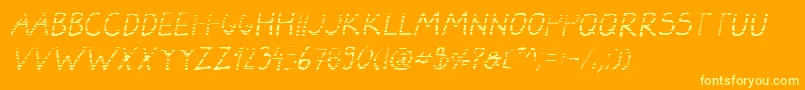 DarbogGradientItalic-Schriftart – Gelbe Schriften auf orangefarbenem Hintergrund