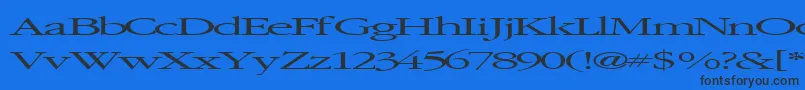 Elvissaxhorn45RegularTtext-Schriftart – Schwarze Schriften auf blauem Hintergrund