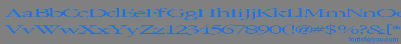 Elvissaxhorn45RegularTtext-Schriftart – Blaue Schriften auf grauem Hintergrund