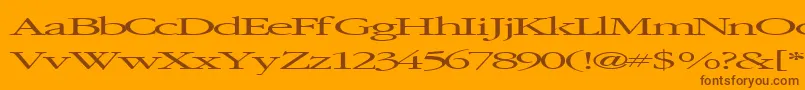 fuente Elvissaxhorn45RegularTtext – Fuentes Marrones Sobre Fondo Naranja