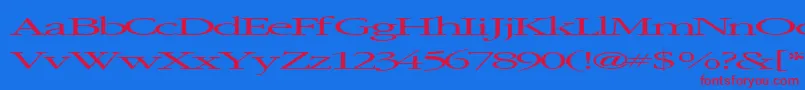 Elvissaxhorn45RegularTtext Font – Red Fonts on Blue Background