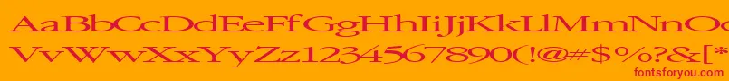 Elvissaxhorn45RegularTtext-fontti – punaiset fontit oranssilla taustalla
