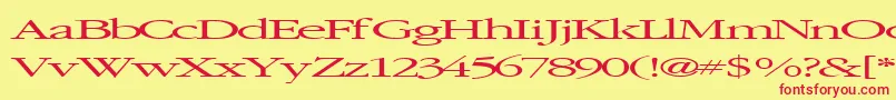 Police Elvissaxhorn45RegularTtext – polices rouges sur fond jaune