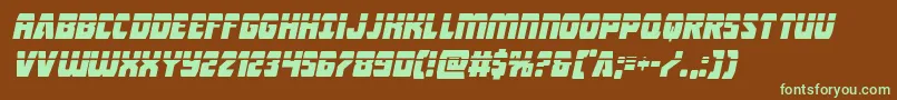 Intergalacticlaserital Font – Green Fonts on Brown Background