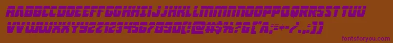 Intergalacticlaserital-Schriftart – Violette Schriften auf braunem Hintergrund