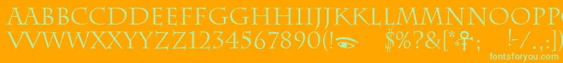 Diamonds ffy Font – Green Fonts on Orange Background