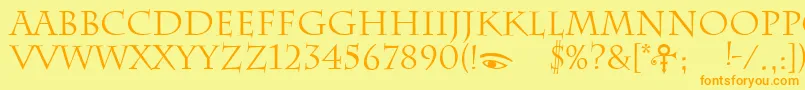 Diamonds ffy Font – Orange Fonts on Yellow Background