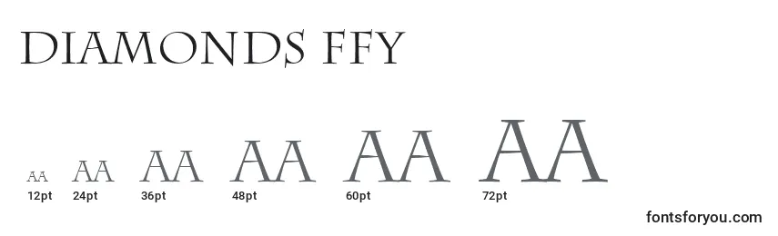Размеры шрифта Diamonds ffy