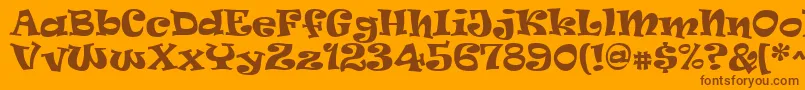 Ravie Font – Brown Fonts on Orange Background