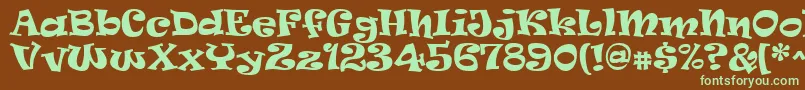 Ravie Font – Green Fonts on Brown Background