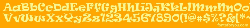 Ravie Font – Yellow Fonts on Orange Background