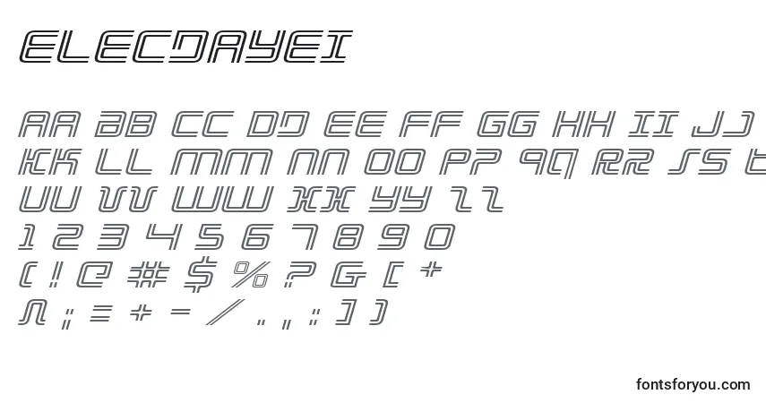 Шрифт Elecdayei – алфавит, цифры, специальные символы