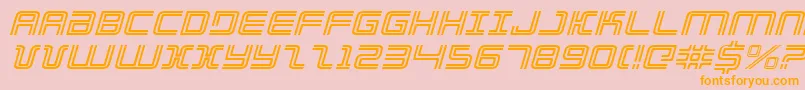 Elecdayei-Schriftart – Orangefarbene Schriften auf rosa Hintergrund