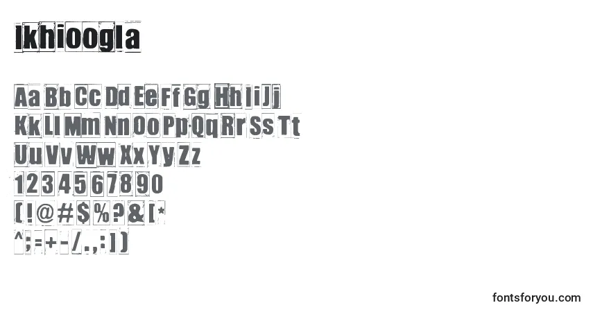 Ikhioogla-fontti – aakkoset, numerot, erikoismerkit