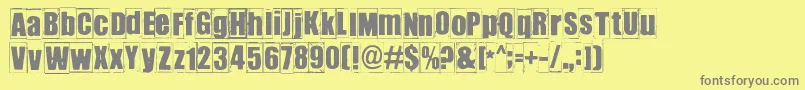 Ikhioogla Font – Gray Fonts on Yellow Background