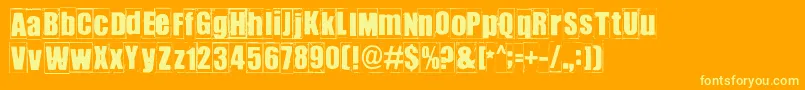 Ikhioogla Font – Yellow Fonts on Orange Background