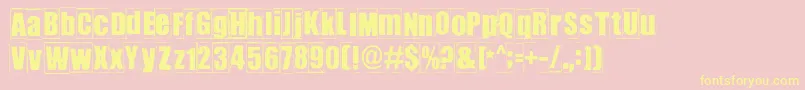 Ikhioogla Font – Yellow Fonts on Pink Background