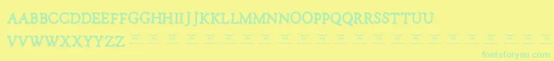 NotalkingpleaseRegular Font – Green Fonts on Yellow Background