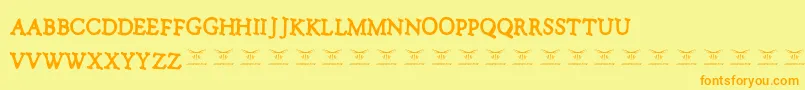 NotalkingpleaseRegular Font – Orange Fonts on Yellow Background