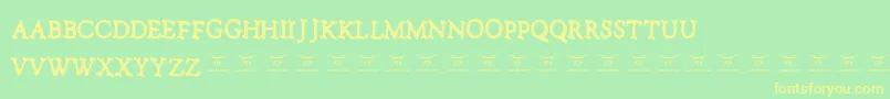 NotalkingpleaseRegular Font – Yellow Fonts on Green Background