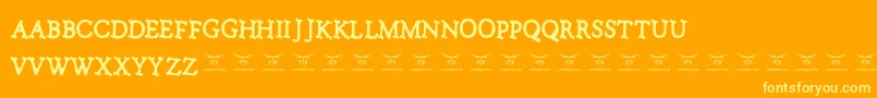 NotalkingpleaseRegular Font – Yellow Fonts on Orange Background