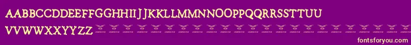 NotalkingpleaseRegular Font – Yellow Fonts on Purple Background