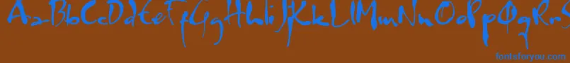 Watermark Font – Blue Fonts on Brown Background